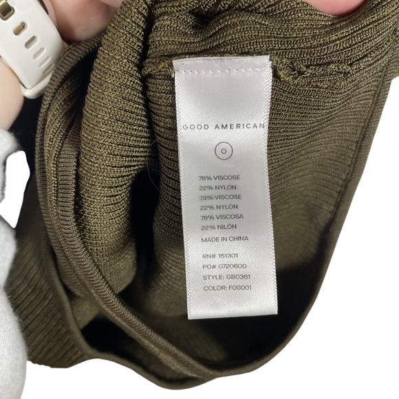 Good American Women’s Rib Knit Thong Bodysuit in Fog Greenish Brown Size M (2) - Picture 14 of 16